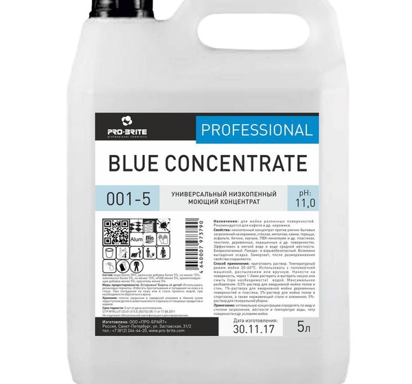 Моющее средство для керамических поверхностей Pro-Brite Blue Concentrate 5 л (концентрат)